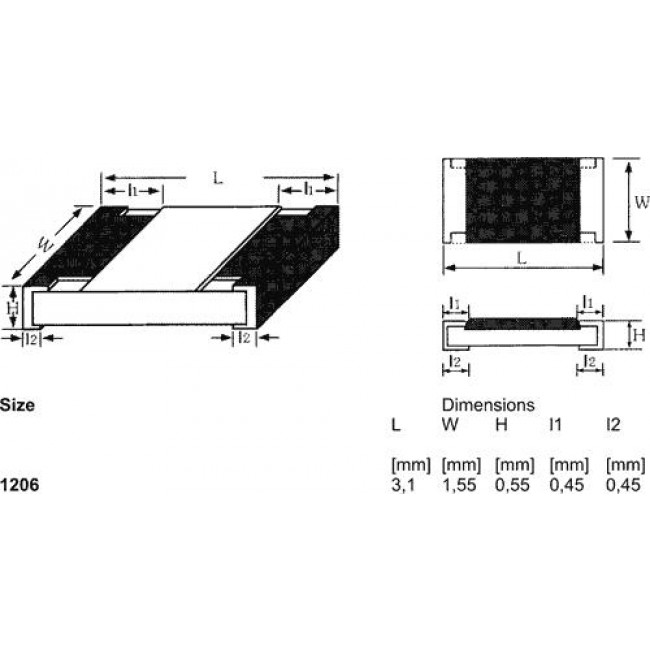 1Ω ΑΝΤΙΣΤΑΣΕΙΣ SMD 1206 (ΔΕΚΑΔΑ)