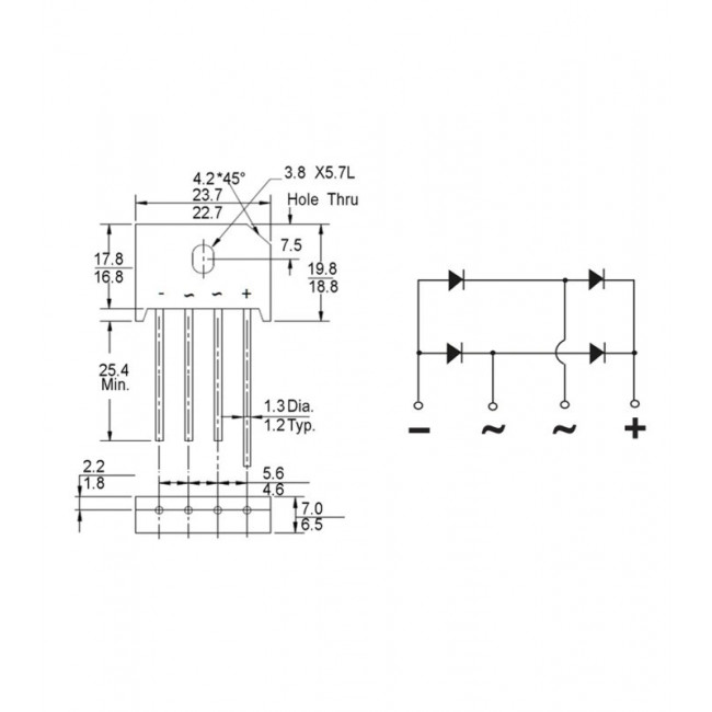 ΓΕΦΥΡΑ 8Α 400V ΠΛΑΚΕ KBU804