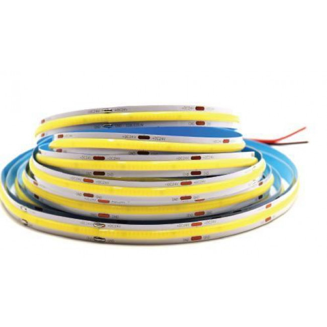 ΚΑΛΩΔIOΤΑΙΝΙΑ COB LED 12V 8mm 7W/m 320 LEDs/m ΣΕ ΨΥΧΡΟ ΛΕΥΚΟ (6500K) ΜΗ ΑΔΙΑΒΡΟΧΗ IP20