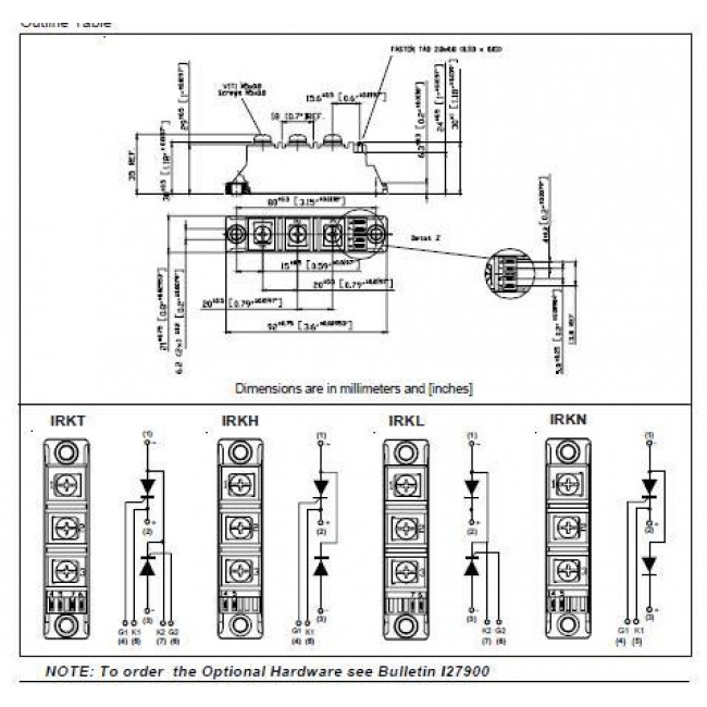 IRKL91/16A THYRISTOR MODULE 1600V 95A