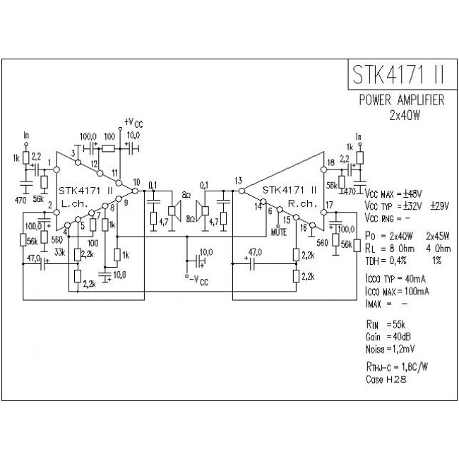 STK 4171II IC DUAL POWER AMPLIFIER