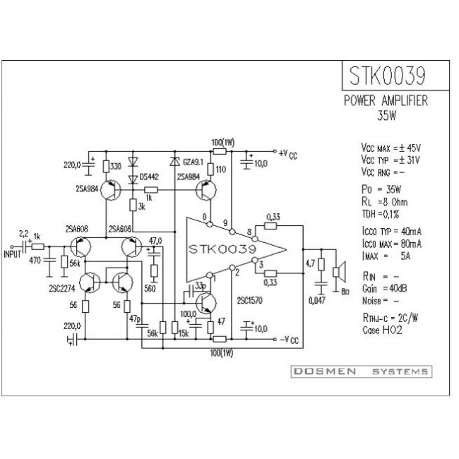 STK 0039 IC STEREO AMPLIFIER