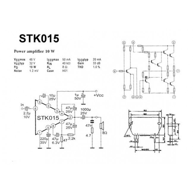 STK 015 IC POWER AMPLIFIER