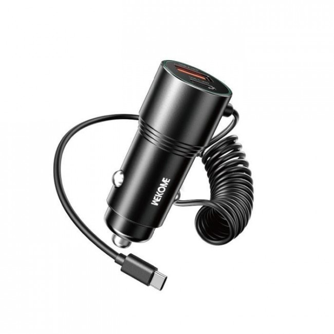 ΤΡΟΦΟΔΟΤΙΚΟ ΑΥΤΟΚΙΝΗΤΟΥ USB QC3.0 A+ USB-C 66W WK WP-C51 ΜΑΥΡΟ