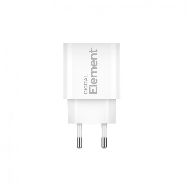 ΤΡΟΦΟΔΟΤΙΚΟ QC3.0 220V ΣΕ USB + TYPE C 20W GaN ΤΑΧΥΦΟΡΤΙΣΤΗΣ ELEMENT CH-100 ΛΕΥΚΟ