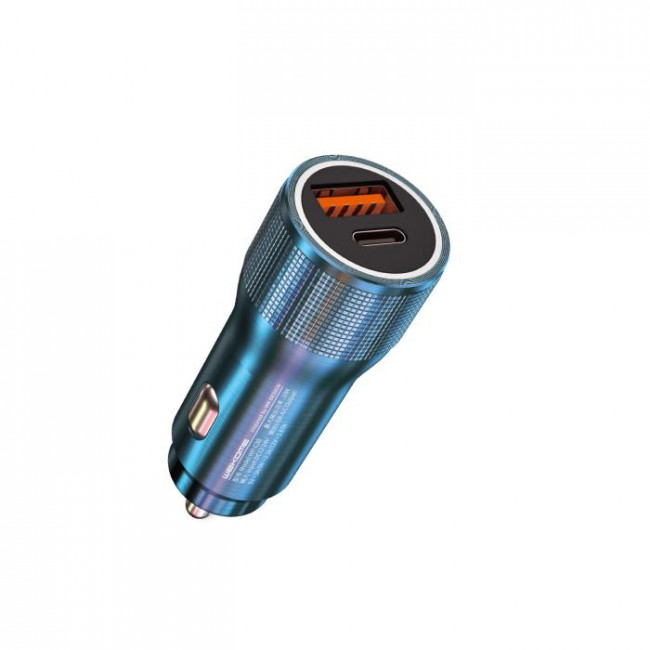 ΤΡΟΦΟΔΟΤΙΚΟ ΑΥΤΟΚΙΝΗΤΟΥ PD 20W USB QC3.0A & TYPE-C ΜΠΛΕ