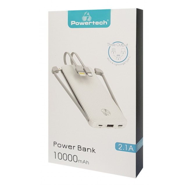POWER BANK 10000mA ME MicroUSB και Type-C ΛΕΥΚΟ