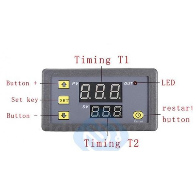 ΧΡΟΝΟΔΙAΚΟΠΤΗΣ 220V AC ΨΗΦΙΑΚΟΣ  ΔΙΠΛΟΥ DISPLAY ΑΔΙΑΒΡΟΧΟΣ