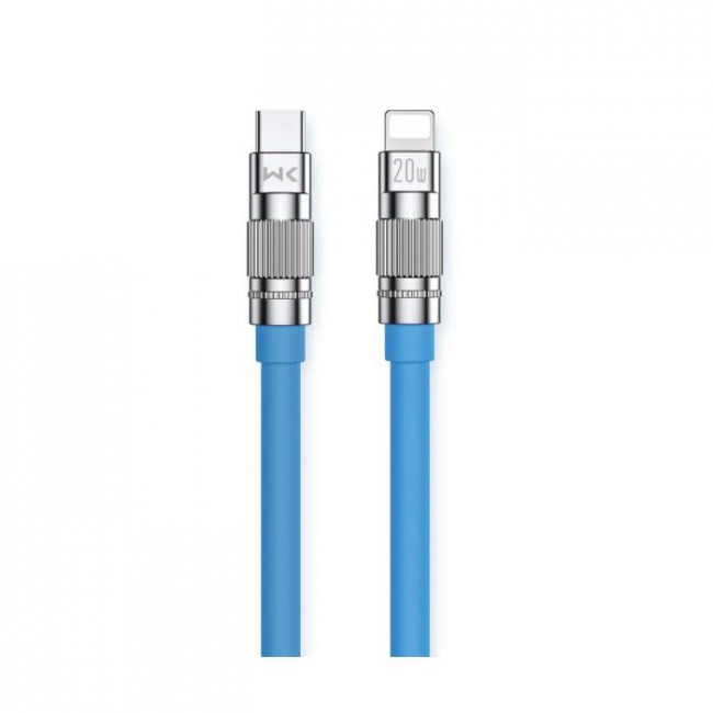 USB TYPE C ΑΡΣΕΝΙΚΟ - LIGHTNING ΑΡΣΕΝΙΚΟ 6Α ΚΑΛΩΔΙΟ 1m PD20W WDC-187 WK ΜΠΛΕ