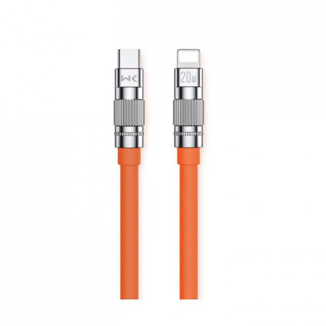 USB TYPE C ΑΡΣΕΝΙΚΟ - LIGHTNING ΑΡΣΕΝΙΚΟ 6Α ΚΑΛΩΔΙΟ 1m PD20W WDC-187 WK ΠΟΡΤΟΚΑΛΙ
