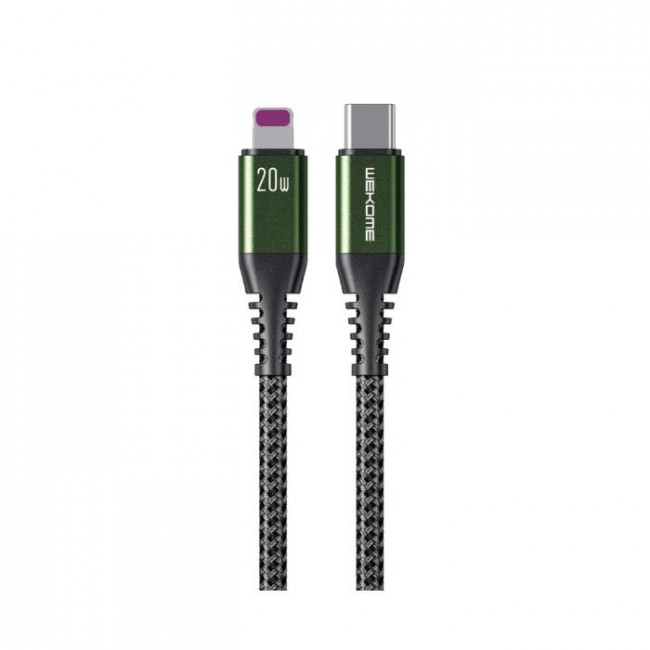 USB TYPE C ΑΡΣΕΝΙΚΟ - LIGHTNING ΑΡΣΕΝΙΚΟ 6Α ΚΑΛΩΔΙΟ 1m PD20W WDC-171 WK ΜΑΥΡΟ