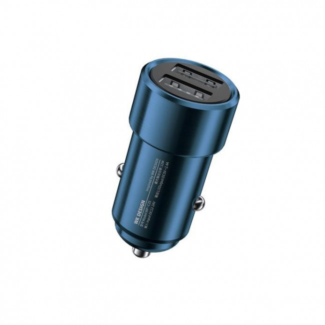 ΤΡΟΦΟΔΟΤΙΚΟ ΑΥΤΟΚΙΝΗΤΟΥ 2xUSB 2.4A 12W WK WP-C25 ΜΠΛΕ