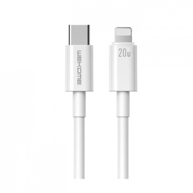 USB TYPE C ΑΡΣΕΝΙΚΟ - LIGHTNING ΑΡΣΕΝΙΚΟ ΚΑΛΩΔΙΟ 1m 20W WDC-154 ΛΕΥΚΟ