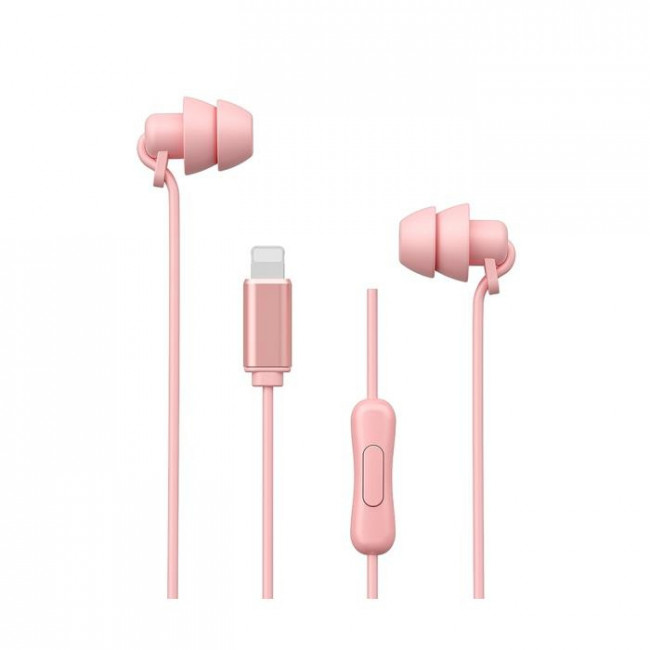 YB 02 ΑΚΟΥΣΤΙΚΑ HANDSFREE LIGHTNING 1.2m WK ΡΟΖ