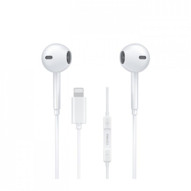 Y 19 ΑΚΟΥΣΤΙΚΑ HANDSFREE LIGHTNING 1.2m WK ΛΕΥΚΑ