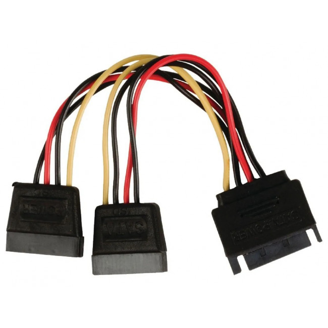 SATA 15pin ΑΡΣΕΝΙΚΟ - 2 SATA 15pin ΘΗΛΥΚΑ ΚΑΛΩΔΙΟ ΤΡΟΦΟΔΟΣΙΑΣ 0.2m