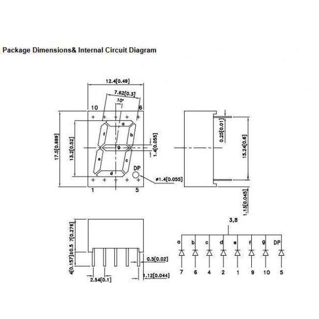 DISPLAY LED ΚΟΙΝΗΣ ΚΑΘΟΔΟΥ ΠΡΑΣΙΝΟ 13.2mm 7 SEGMENT SC52-11GWA