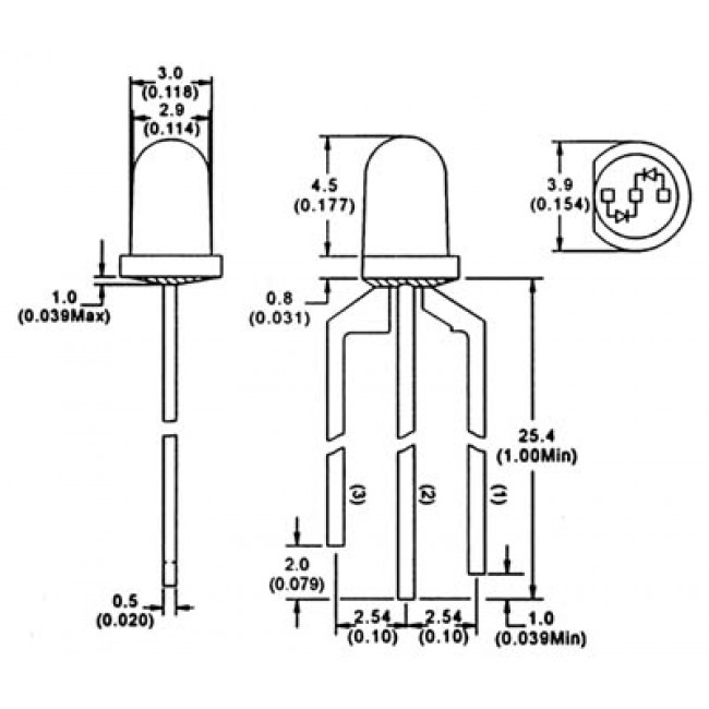 LED 8mm ΔΙΧΡΩΜΟ ΚΟΚΚΙΝΟ ΠΡΑΣΙΝΟ