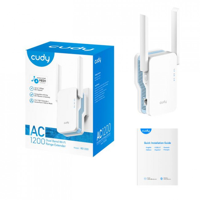 RE 1200 RANGE EXTENDER WI-FI AC1200 CUDY