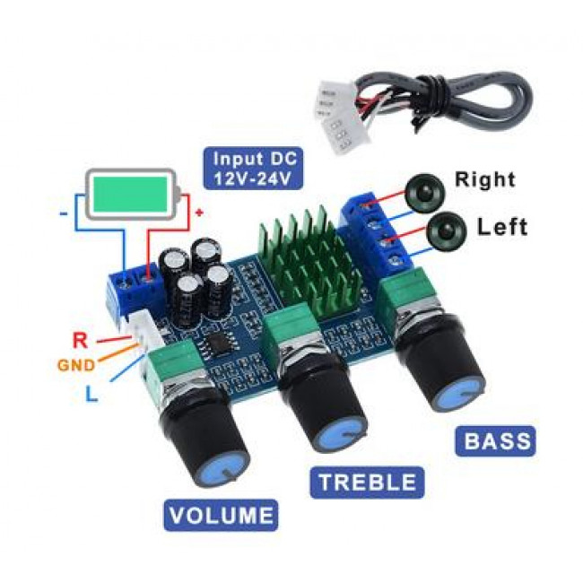ENIΣΧΥΤΗΣ ΣΤΕΡΕΟΦΩΝΙΚΟΣ ΠΛΑΚΕΤΑΚΙ 2Χ80W 12-24V DC ΜΕ ΡΥΘΜΙΣΗ ΠΡΙΜΑ-ΜΠΑΣΣΑ
