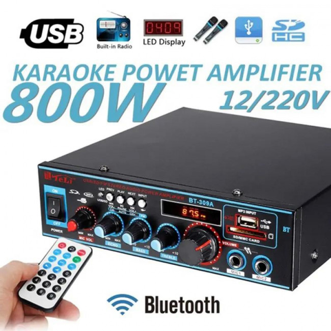 ΕΝΙΣΧΥΤΗΣ ΜΕ ΛΕΙΤΟΥΡΓΙΑ ΚΑΡΑΟΚΕ BT-309Α-Α ME RADIO FM-USB-BLUETOOTH