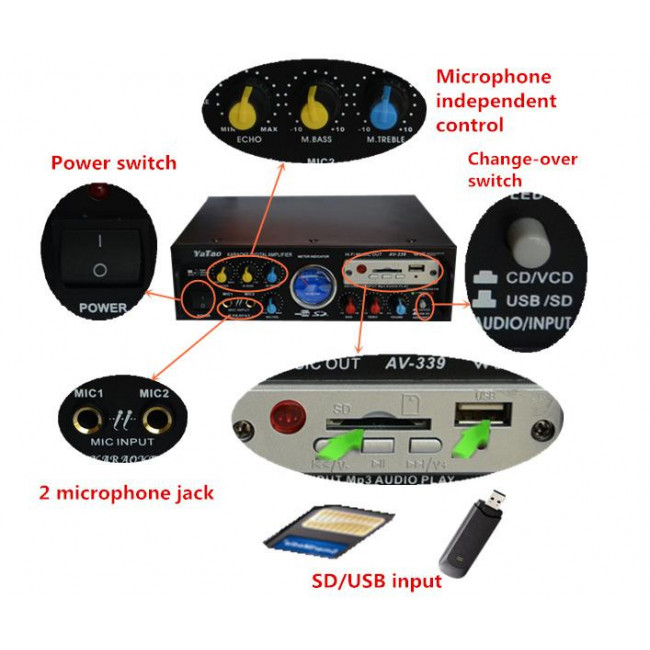 BT 339FM ΡΑΔΙΟΕΝΙΣΧΥΤΗΣ ΣΤΕΡΕΟΦΩΝΙΚΟΣ & MP3 PLAYER 2x40W ΜΕ BLUETOOTH