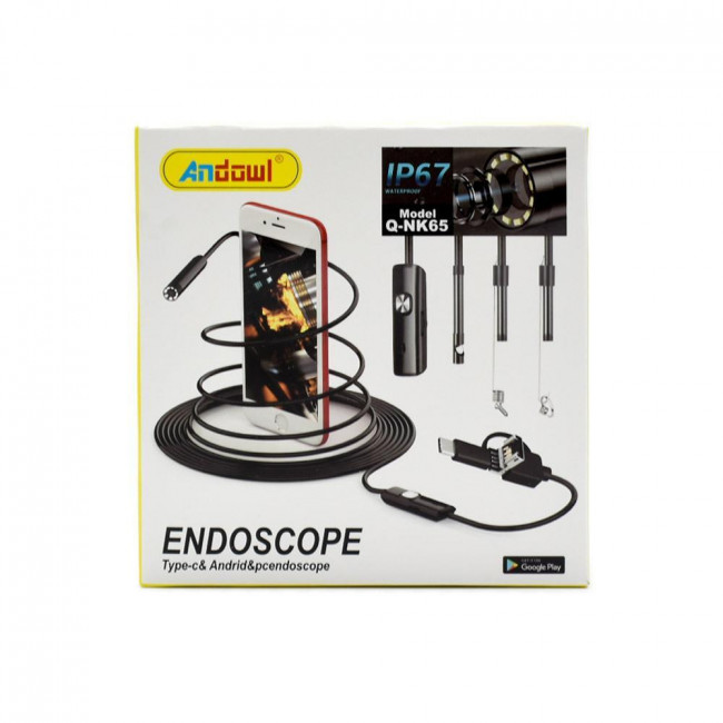 KAMEPA ΕΝΔΟΣΚΟΠΙΚΗ ΑΔΙΑΒΡΟΧΗ 3ΙΝ1 8mm ΜΕ ΣΚΛΗΡΟ ΚΑΛΩΔΙΟ 3.5m Q-NK65