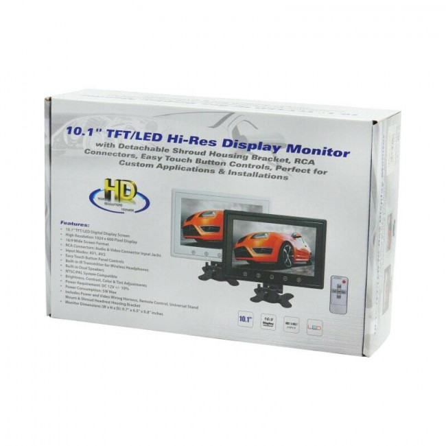 ΟΘΟΝΗ (MONITOR) 10.1" TFT/LED ΜΕ ΤΡΟΦΟΔΟΣΙΑ 12V DC