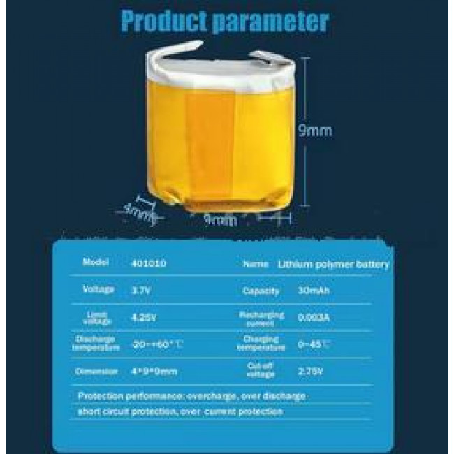 3.7V 401012 30mah Li-po  ΜΠΑΤΑΡΙΑ