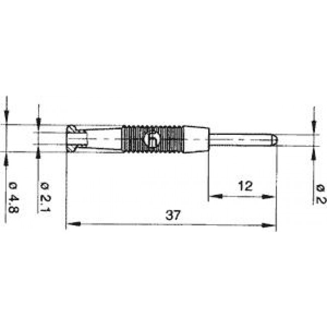 ΜΠΑΝΑΝΑ ΜΙΝΙ ΛΑΣΤΙΧΕΝΙΑ 2mm ΜΑΥΡΗ 6A 60VDC