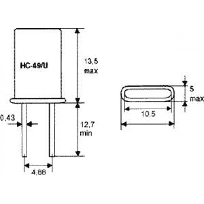 2.0 MHz ΚΡΥΣΤΑΛΛΟΣ HC49