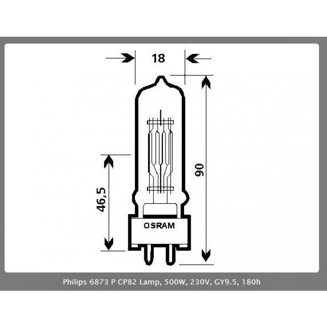 ΛΑΜΠΑ PHILIPS FRH-CP/82-6873P 230V 500W GY9.5