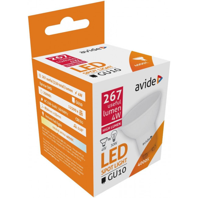 4W ΠΡΟΒΟΛΑΚΙ LED 220V GU10 NW 4000k