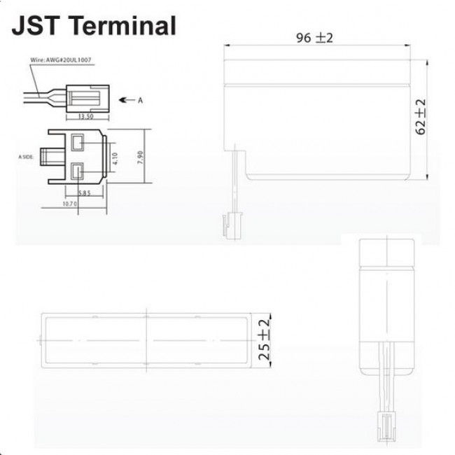 12-0.8 ΜΠΑΤΑΡΙΑ ΜΟΛΥΒΔΟΥ 12V 0.8Ah
