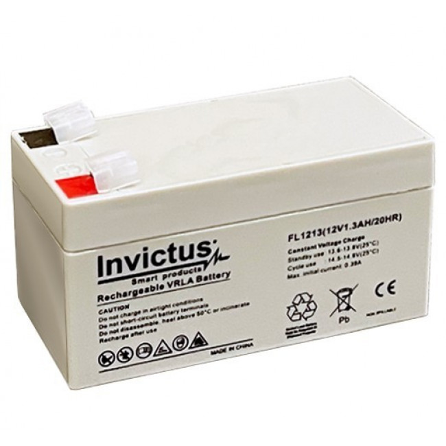 12-1.3 ΜΠΑΤ.ΜΟΛΥΒΔOY12V 1.3Ah INVICTUS