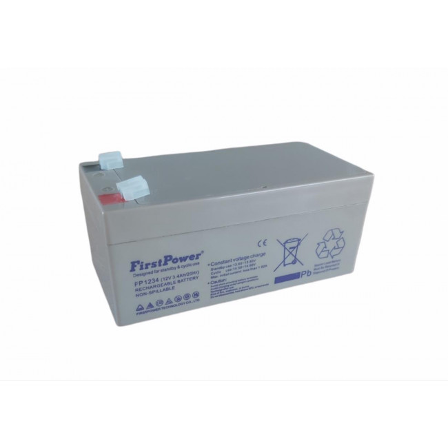 12-3.4 MΠΑΤΑΡΙΑ ΜΟΛΥΒΔΟΥ 12V 3.4Ah FIRST POWER