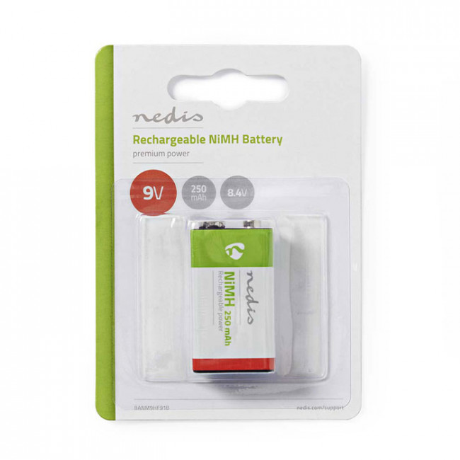 9V 250mAh ΝiΜΗ ΜΠΑΤΑΡΙΑ ΕΠΑΝAΦΟΡΤΙΖΟΜΕΝΗ NEDIS