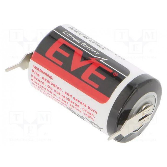 3.6V 1200mAh 1/2AA ΜΠΑΤΑΡΙΑ ΛΙΘΙΟΥ ME ΑΚΡΟΔΕΚΤΕΣ EVE 14250