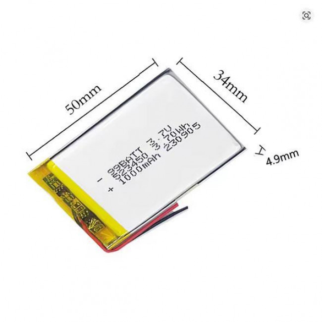 3.7V 1000mA LI-PO ΜΠΑΤΑΡΙΑ 503450/523450