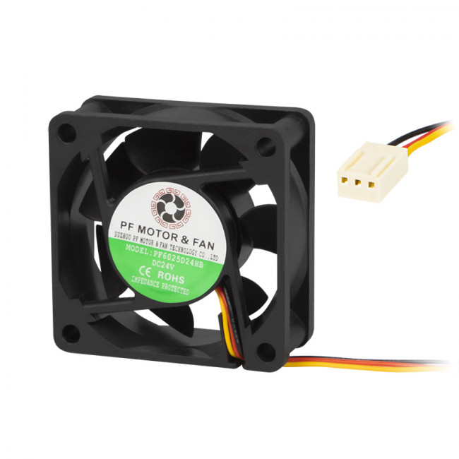 ΑΝΕΜΙΣΤΗΡΑΣ 24V 60x60x25mm ΜΕ ΡΟΥΛΕΜΑΝ ΚΑΙ 3 ΚΑΛΩΔΙΑ