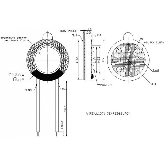 16mm MEΓΑΦΩΝΟ 8Ω 1W