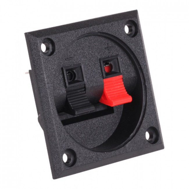 ΤΕΡΜΑΤΙΚΟ ΗΧΕΙΩΝ 2 ΕΠΑΦΩΝ 4mm ΤΕΤΡΑΓΩΝΟ ΠΛΑΣΤΙΚΟ