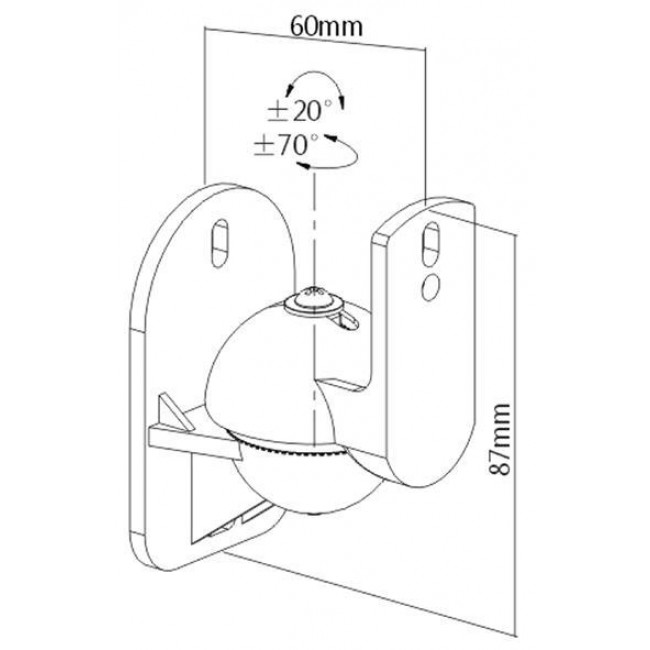 SB 24  ΒΑΣΗ ΗΧΕΙΩΝ ΤΟΙΧΟΥ ΜΙΚΡΗ 3.5kg BRATECK
