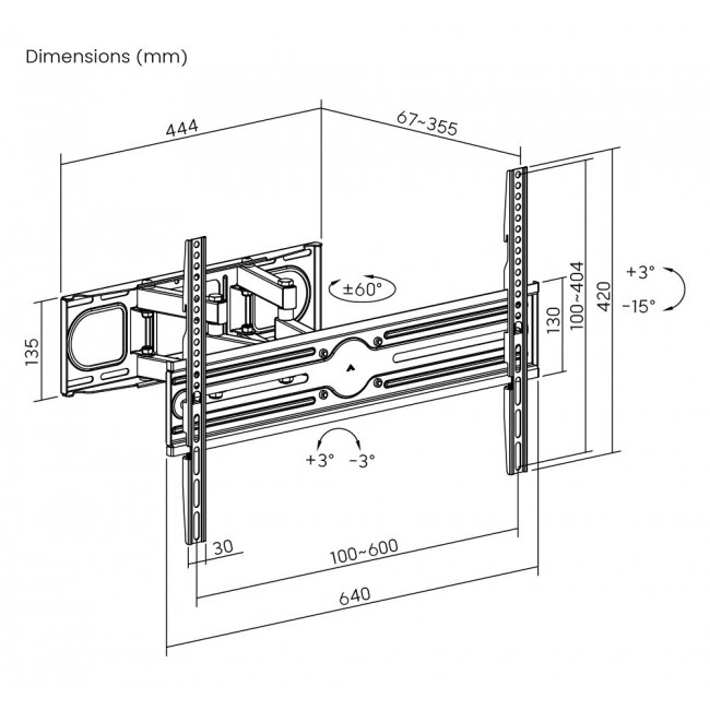 PT-1389 ΒΑΣΗ ΓΙΑ LCD/LED TV 37-80" 40kg ΔΙΠΛΟΥ ΒΡΑΧΙΟΝΑ