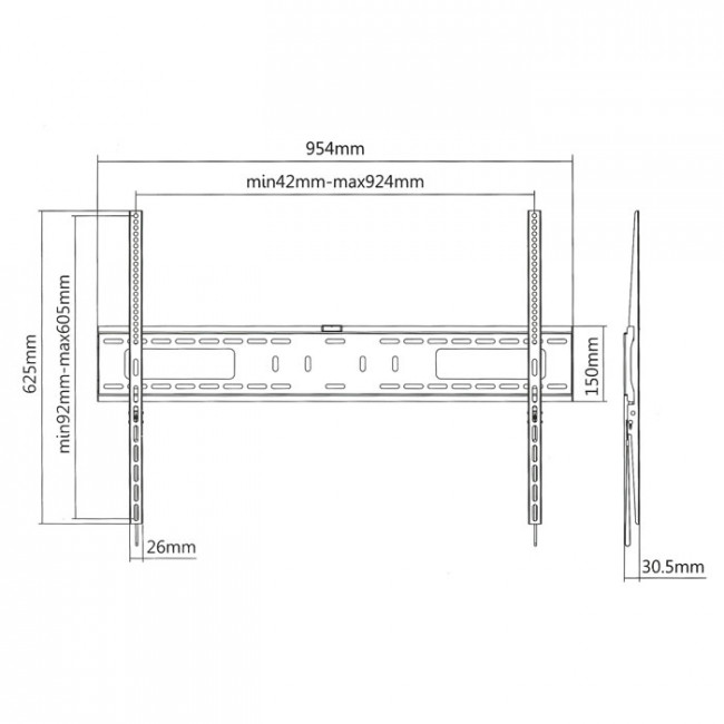 SUPERIOR ΒΑΣΗ ΓΙΑ LCD 60"-100" ΣΤΑΘΕΡΗ