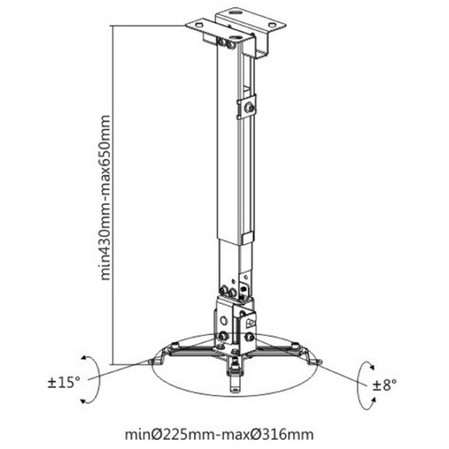 PRB 2G ΒΑΣΗ PROJECTOR ΜΑΥΡΗ