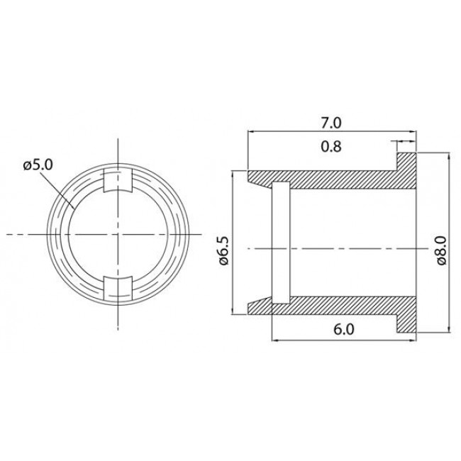 5mm ΒΑΣΗ LED ΣΤΡΟΓΓΥΛΗ ΠΛΑΣΤΙΚΗ