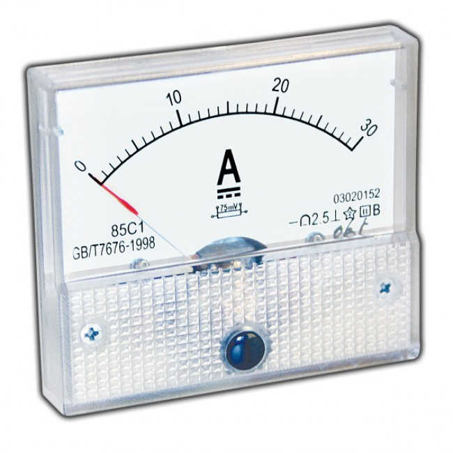30A DC ΑΝΑΛΟΓΙΚΟ ΑΜΠΕΡΟΜΕΤΡΟ 60x60mm