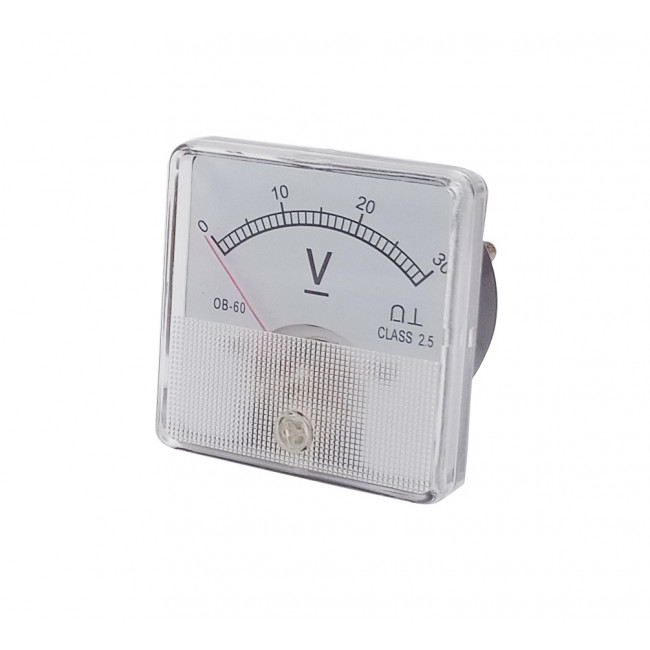 30V DC ΑΝΑΛΟΓΙΚΟ ΒΟΛΤΟΜΕΤΡΟ 60x60mm