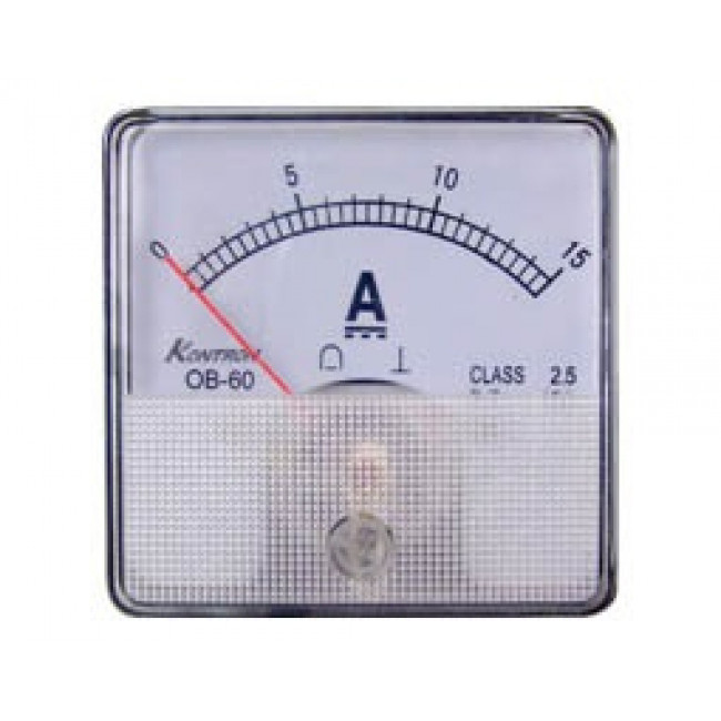 500mA DC ΑΝΑΛΟΓΙΚΙ ΑΜΠΕΡΟΜΕΤΡΟ 60Χ60mm  FC-60P